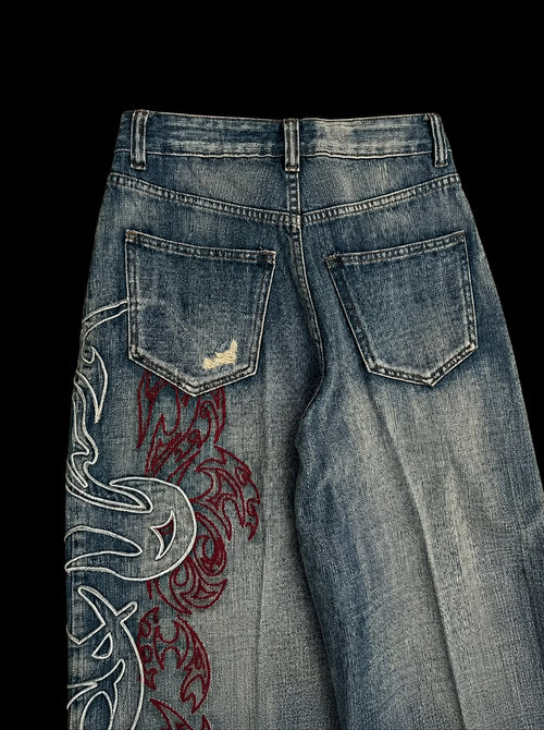 Tribal Flame Denim Jeans