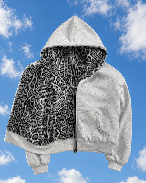 Gray Leopard Hoodie