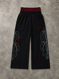 Cheetah Double Waisted Sweatpants (Black)