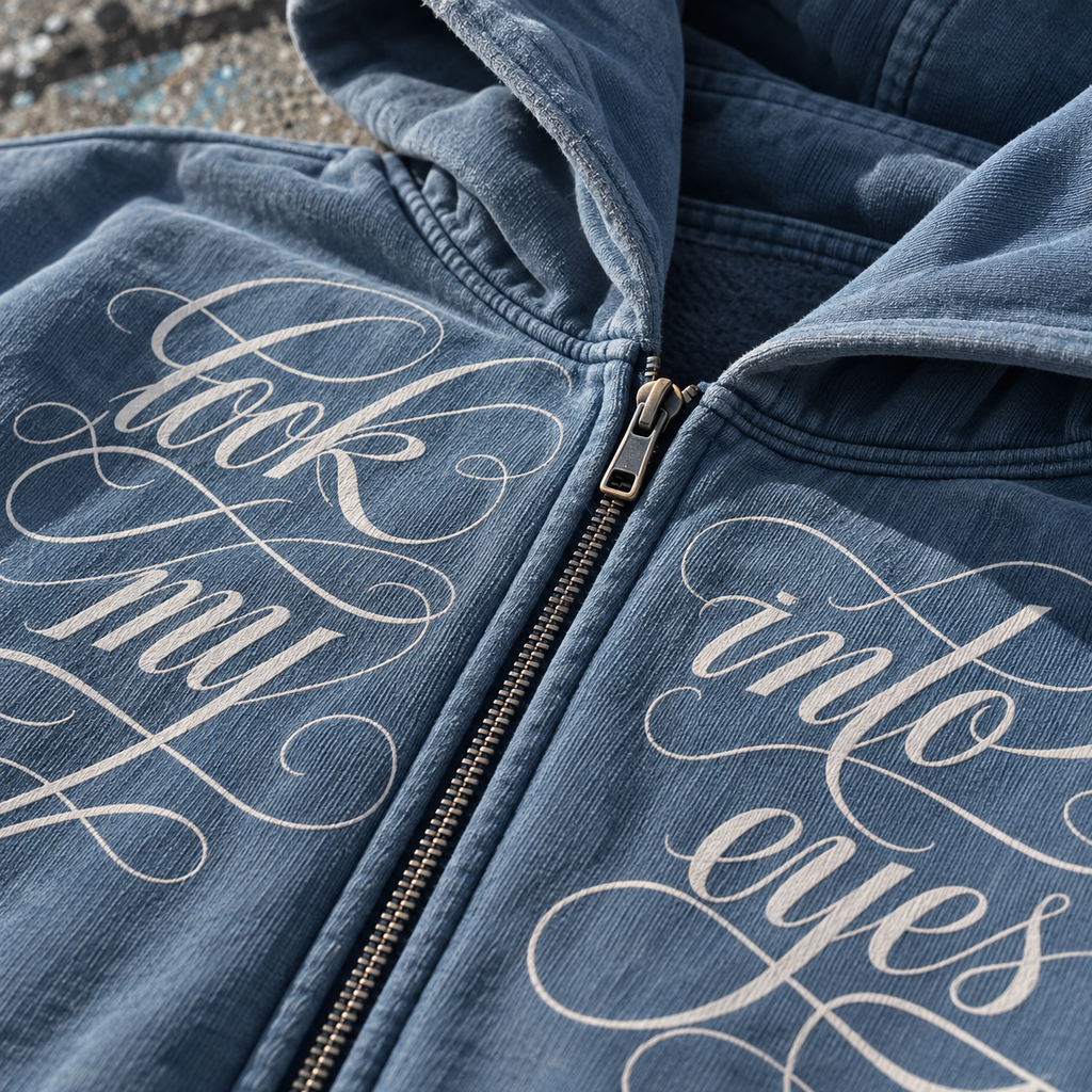 Look Into My Eyes Zip Up (Black/Skye Blue)