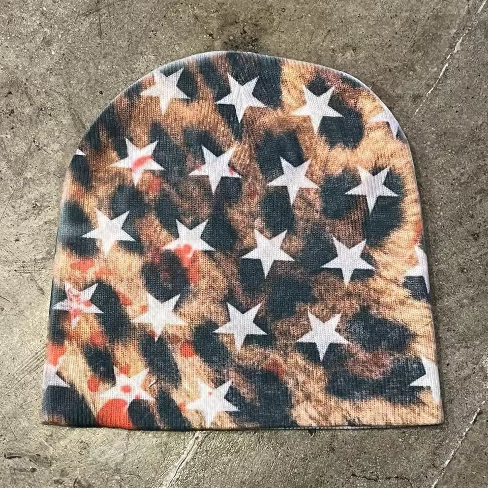 SKYE Star Leopard Beanie