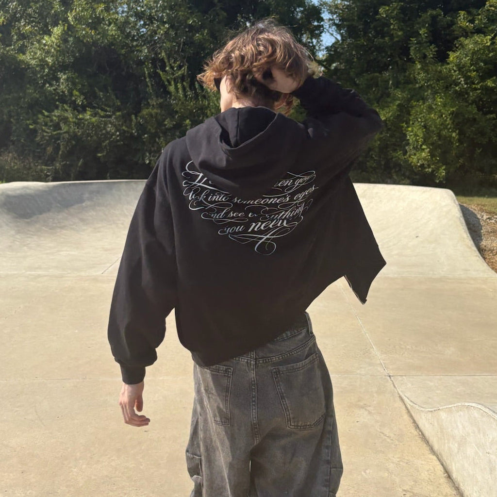Look Into My Eyes Zip Up (Black/Skye Blue)