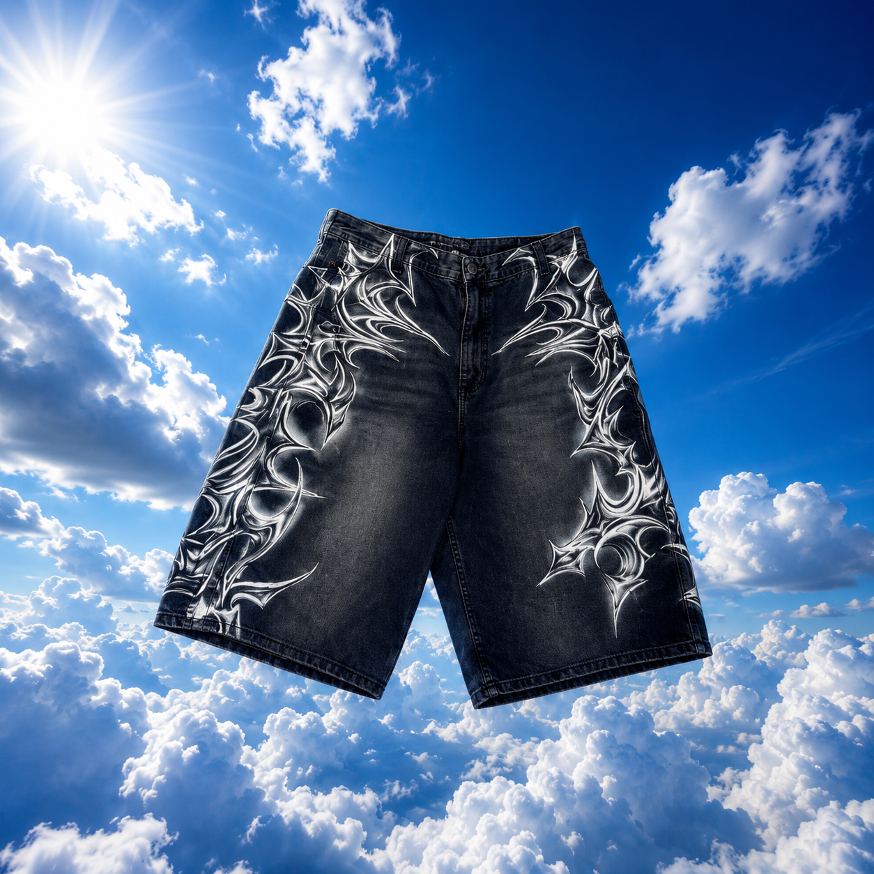 GOTHIC PRINT JORTS (Black)
