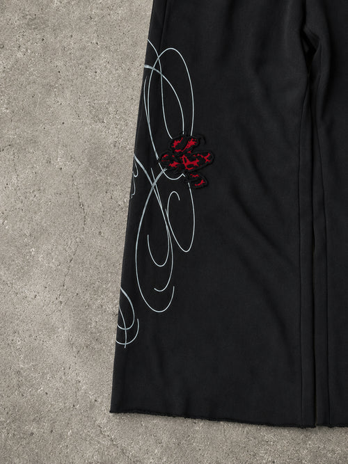 Cheetah Double Waisted Sweatpants (Black)