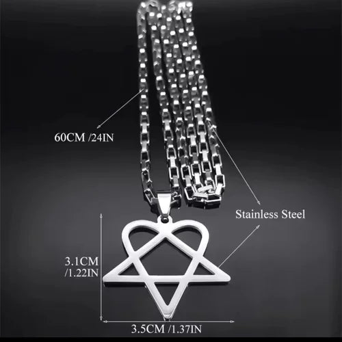 Heartagram Silver Chain